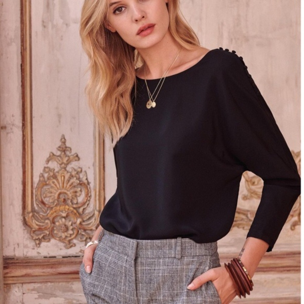 Sezane Emmy Blouse in Size 34 (Black)